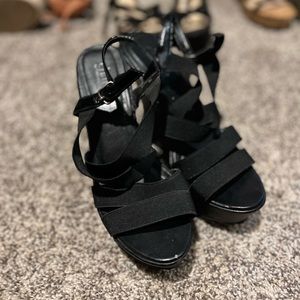 Black wedges size 7